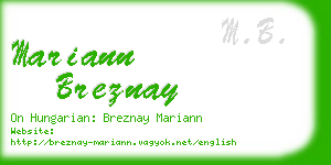 mariann breznay business card